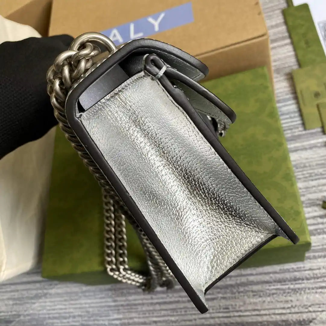 Gucci 499623 Dionysus medium shoulder leather bag Silver