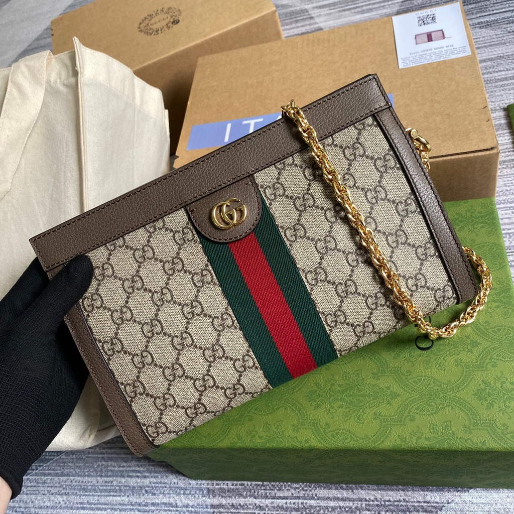Gucci 503877 Ophidia GG Small Shoulder Bag Beige Brown