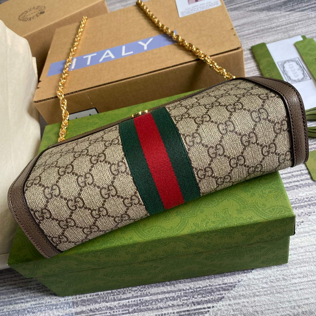 Gucci 503877 Ophidia GG Small Shoulder Bag Beige Brown