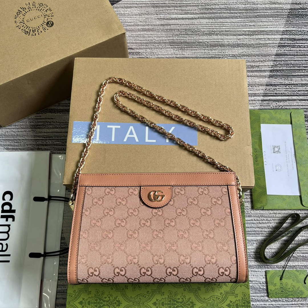 Gucci 503877 Ophidia GG Small Shoulder Bag Pink - Default Title - View 1