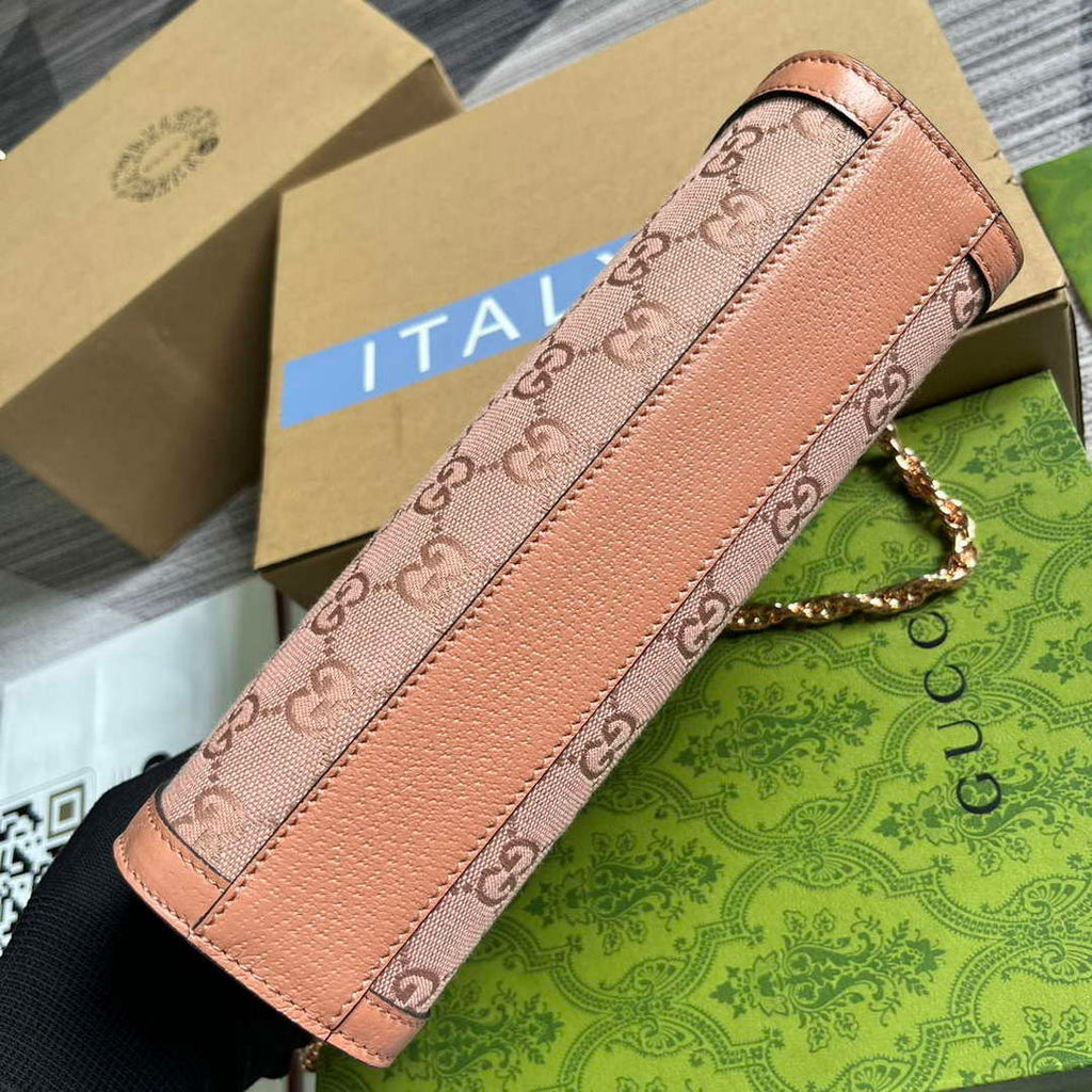 Gucci 503877 Ophidia GG Small Shoulder Bag Pink