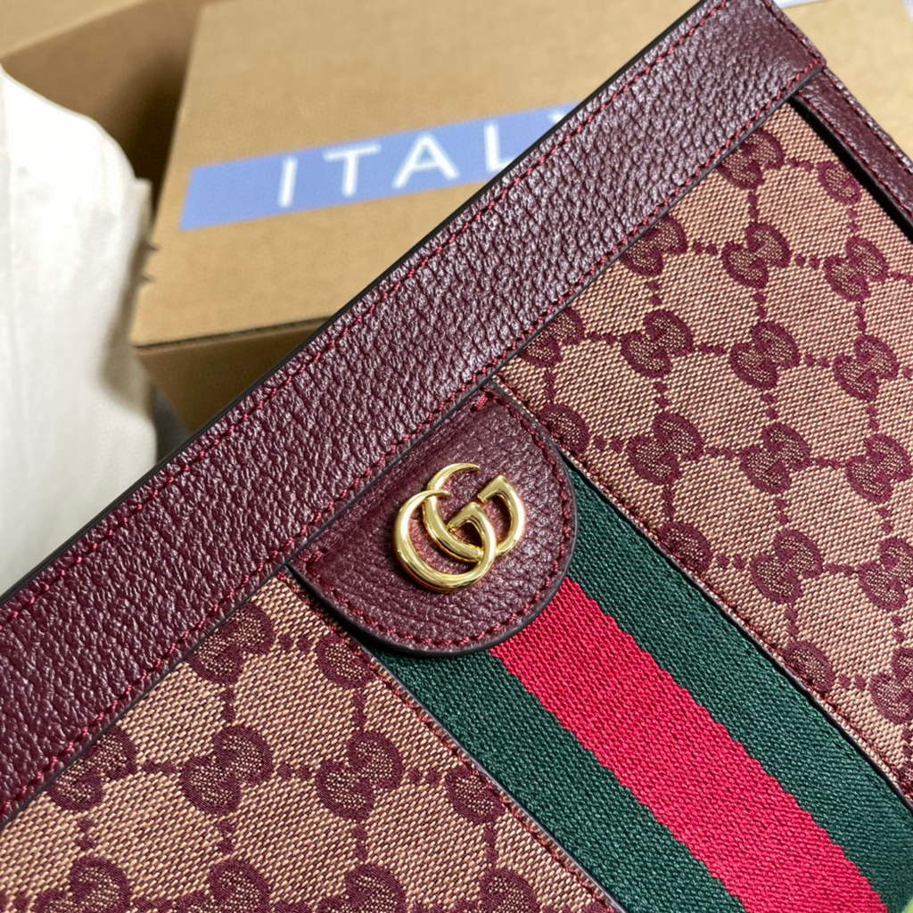 Gucci 503877 Ophidia GG Small Shoulder Bag Wine Red