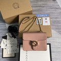 Gucci 510304 Interlocking Pink Leather Chain Cross Body Bag