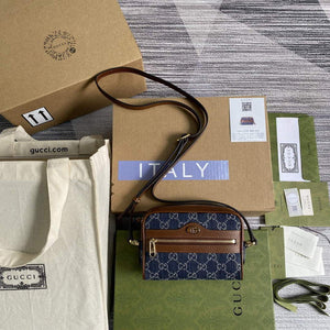 Gucci 517350 Ophidia GG Mini Bag Navy blue - Default Title - View 1