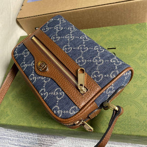 Gucci 517350 Ophidia GG Mini Bag Navy blue - Default Title - View 4