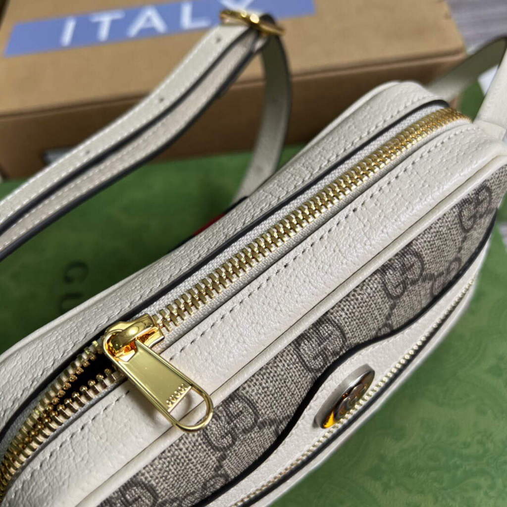 Gucci 517350 Ophidia GG Mini Bag With Web White