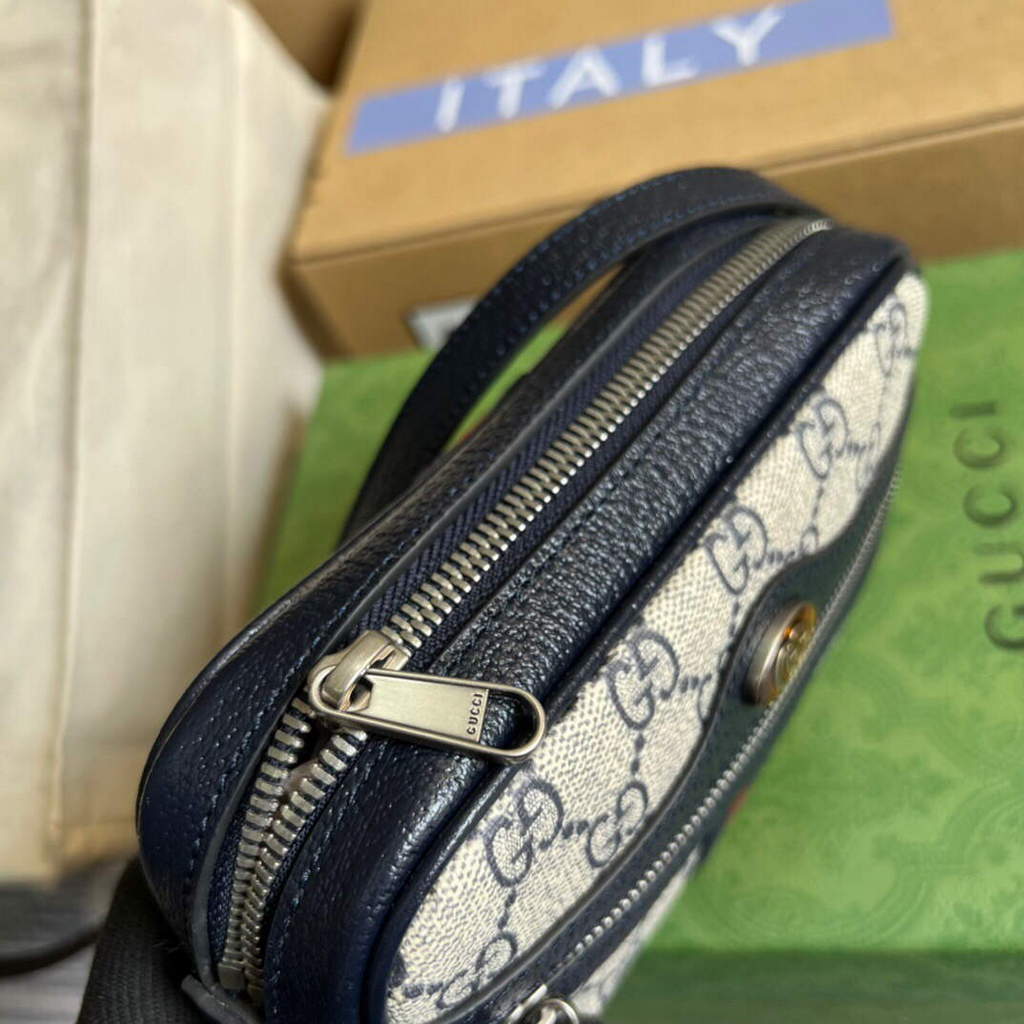 Gucci 517350 Ophidia GG Mini Bag Beige Blue