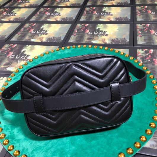 Gucci 523380 GG Marmont Matelass¨¦ Belt Bag 448065 Black - luxibagsmall