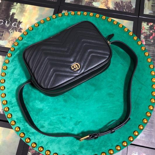 Gucci 523380 GG Marmont Matelass¨¦ Belt Bag 448065 Black - luxibagsmall