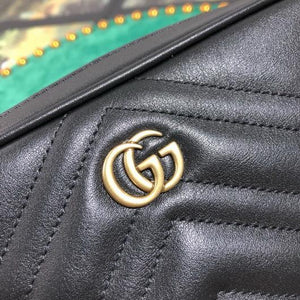 Gucci 523380 GG Marmont Matelass¨¦ Belt Bag 448065 Black - luxibagsmall