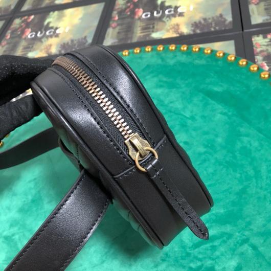 Gucci 523380 GG Marmont Matelass¨¦ Belt Bag 448065 Black - luxibagsmall