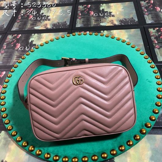 Gucci 523380 GG Marmont Matelass¨¦ Belt Bag 448065 Pink - luxibagsmall