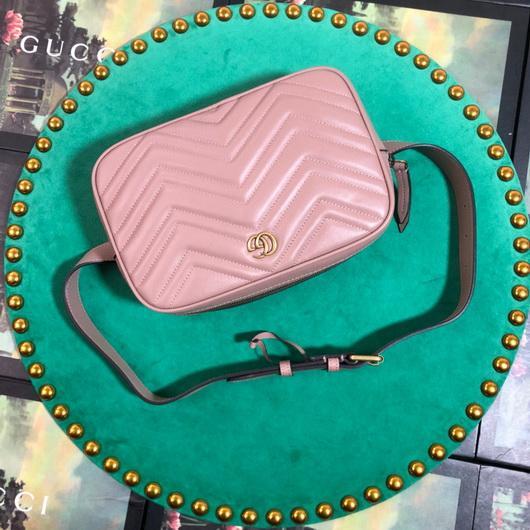 Gucci 523380 GG Marmont Matelass¨¦ Belt Bag 448065 Pink - luxibagsmall
