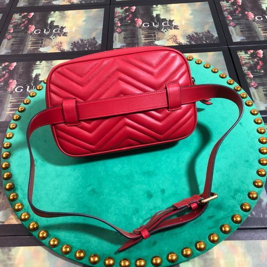 Gucci 523380 GG Marmont Matelass¨¦ Belt Bag 448065 Red - luxibagsmall