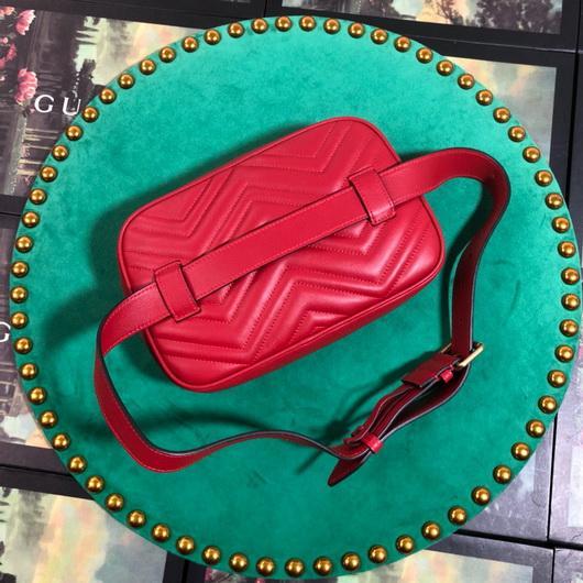 Gucci 523380 GG Marmont Matelass¨¦ Belt Bag 448065 Red - luxibagsmall