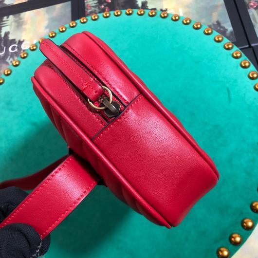 Gucci 523380 GG Marmont Matelass¨¦ Belt Bag 448065 Red - luxibagsmall