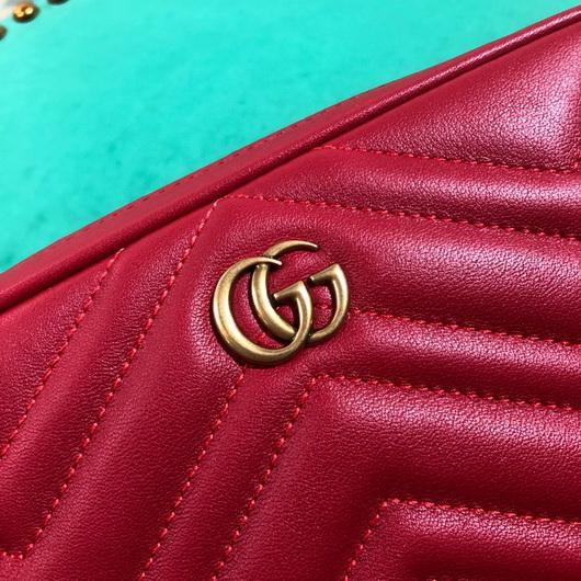 Gucci 523380 GG Marmont Matelass¨¦ Belt Bag 448065 Red - luxibagsmall
