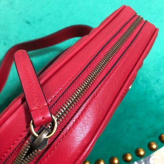 Gucci 523380 GG Marmont Matelass¨¦ Belt Bag 448065 Red - luxibagsmall