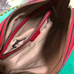 Gucci 523380 GG Marmont Matelass¨¦ Belt Bag 448065 Red - luxibagsmall