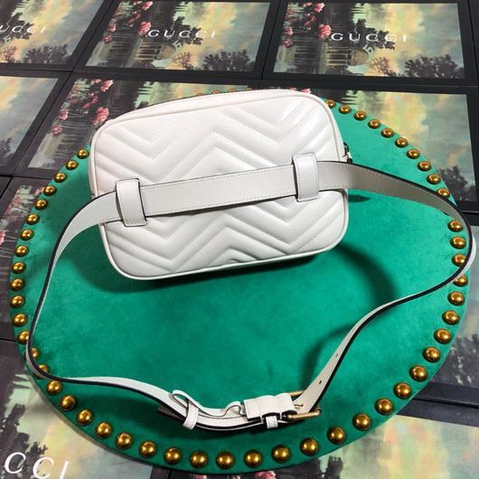Gucci 523380 GG Marmont Matelass¨¦ Belt Bag 448065 White - luxibagsmall