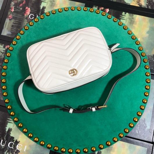 Gucci 523380 GG Marmont Matelass¨¦ Belt Bag 448065 White - luxibagsmall