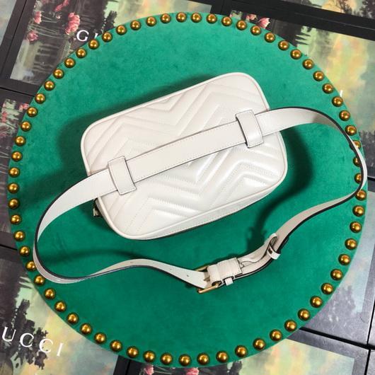 Gucci 523380 GG Marmont Matelass¨¦ Belt Bag 448065 White - luxibagsmall