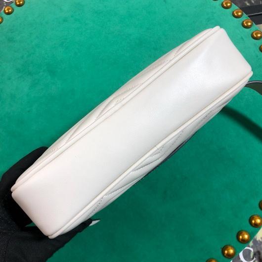 Gucci 523380 GG Marmont Matelass¨¦ Belt Bag 448065 White - luxibagsmall