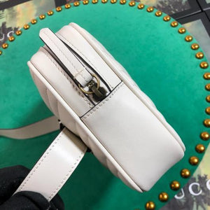 Gucci 523380 GG Marmont Matelass¨¦ Belt Bag 448065 White - luxibagsmall