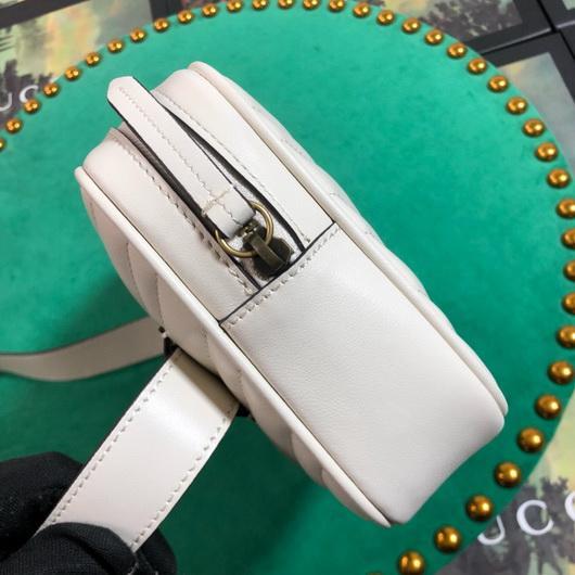Gucci 523380 GG Marmont Matelass¨¦ Belt Bag 448065 White - luxibagsmall