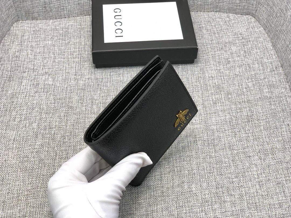 Gucci 523664 Animalier leather wallet fold men short section wallet credit card holder - luxibagsmall