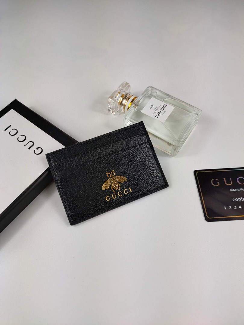 Gucci 523685 Men¡®s card holders and coin cases Animalier leather card case - luxibagsmall