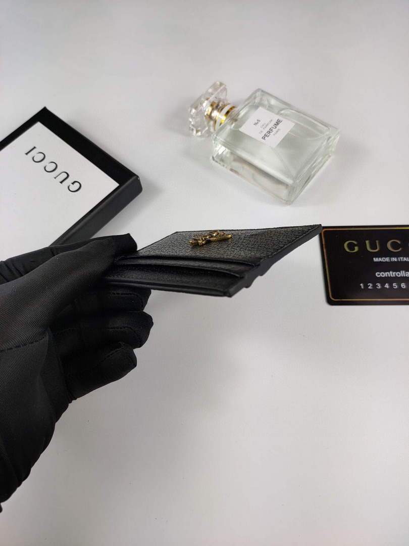 Gucci 523685 Men¡®s card holders and coin cases Animalier leather card case - luxibagsmall