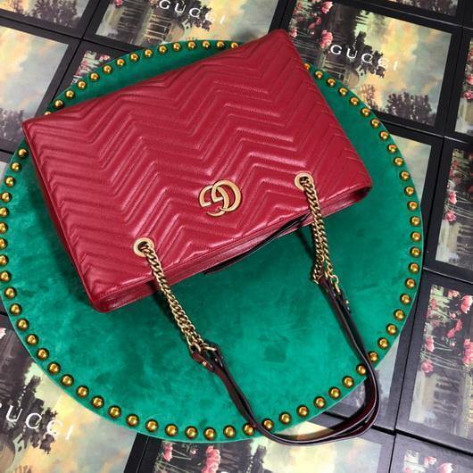 Gucci 524578 GG Marmont Matelass¨¦ Shoulder Bag Red - luxibagsmall