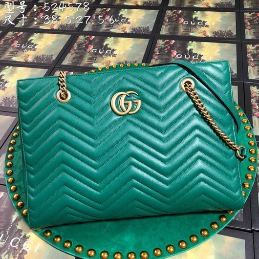 Gucci 524578 GG Marmont Matelass¨¦ Shoulder Bag Green - luxibagsmall