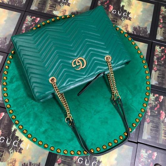 Gucci 524578 GG Marmont Matelass¨¦ Shoulder Bag Green - luxibagsmall