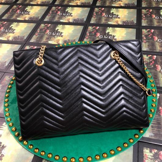 Gucci 524578 GG Marmont Matelass¨¦ Shoulder Bag Black - luxibagsmall