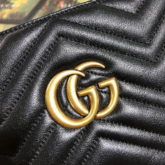 Gucci 524578 GG Marmont Matelass¨¦ Shoulder Bag Black - luxibagsmall