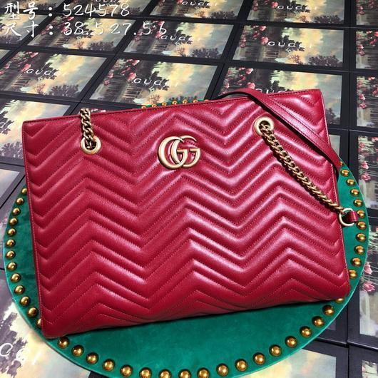 Gucci 524578 GG Marmont Matelass¨¦ Shoulder Bag Red - luxibagsmall