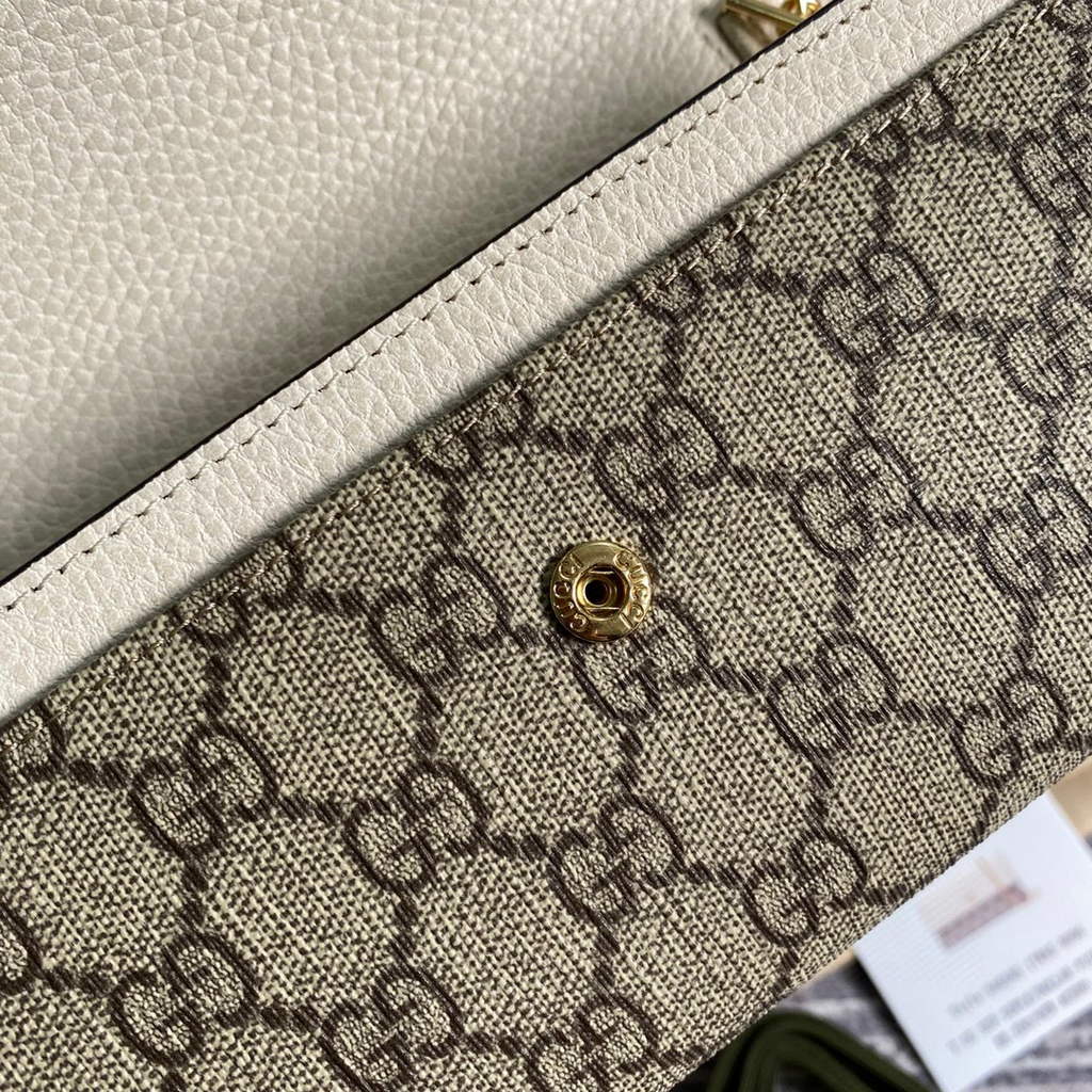 Gucci 546585 GG Marmont Chain Wallet White