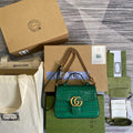 Gucci a€?47260 GG Marmont Mini Crocodile Pattern Top Handle Bag Green