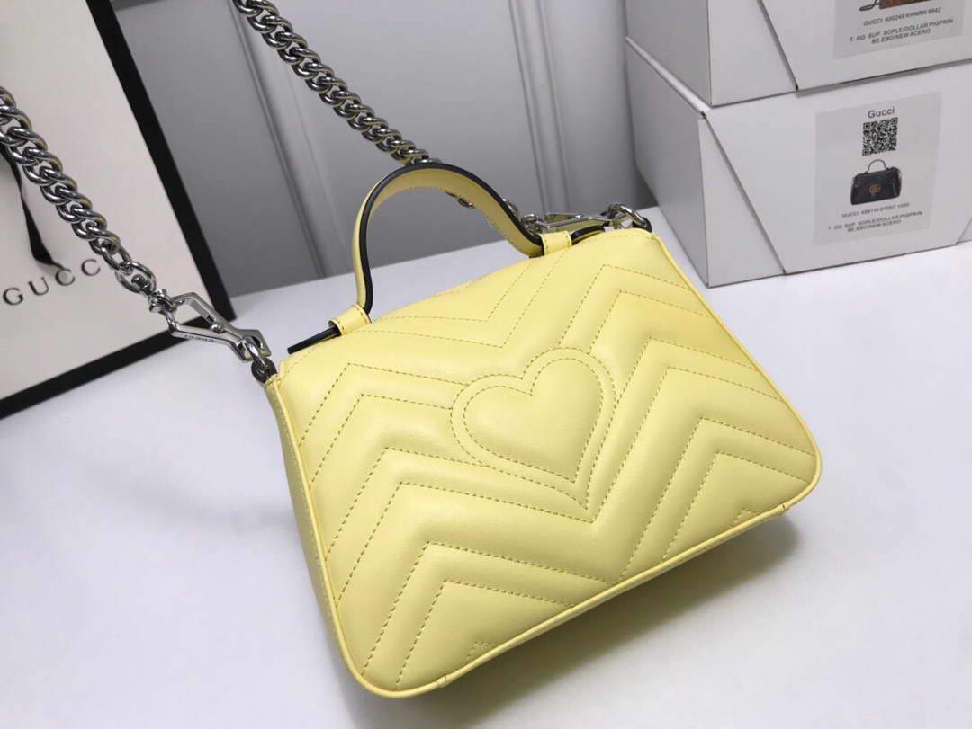 Gucci a€?47260 GG Marmont Mini Top Handle Bag Yellow - luxibagsmall