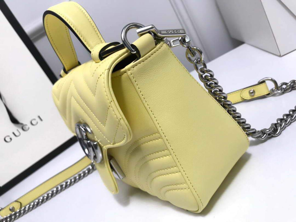 Gucci a€?47260 GG Marmont Mini Top Handle Bag Yellow - luxibagsmall
