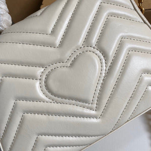 Gucci ‎547260 GG Marmont Mini Top Handle Bag White - luxibagsmall