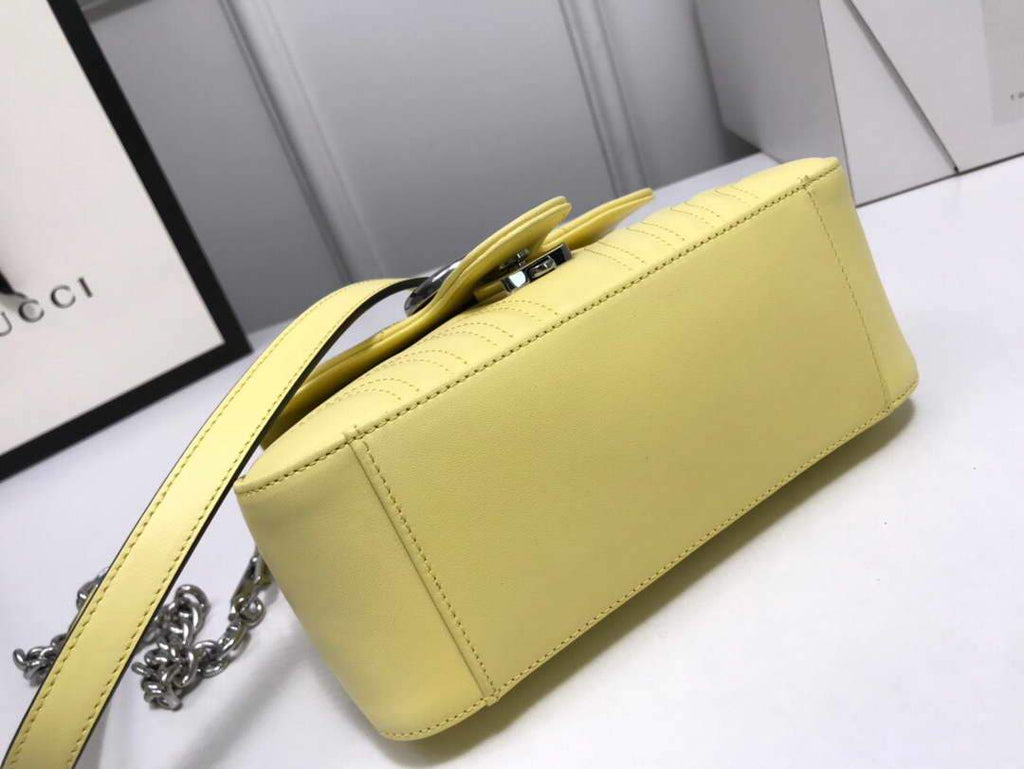 Gucci a€?47260 GG Marmont Mini Top Handle Bag Yellow - luxibagsmall