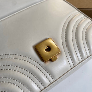 Gucci ‎547260 GG Marmont Mini Top Handle Bag White - luxibagsmall