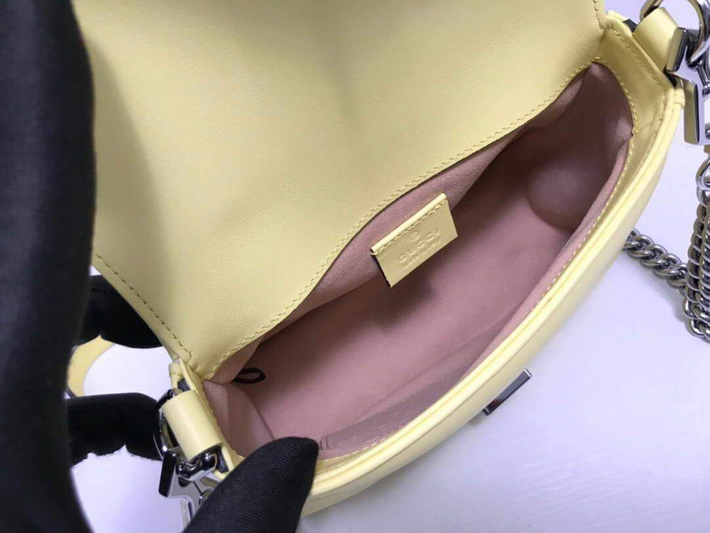 Gucci a€?47260 GG Marmont Mini Top Handle Bag Yellow - luxibagsmall