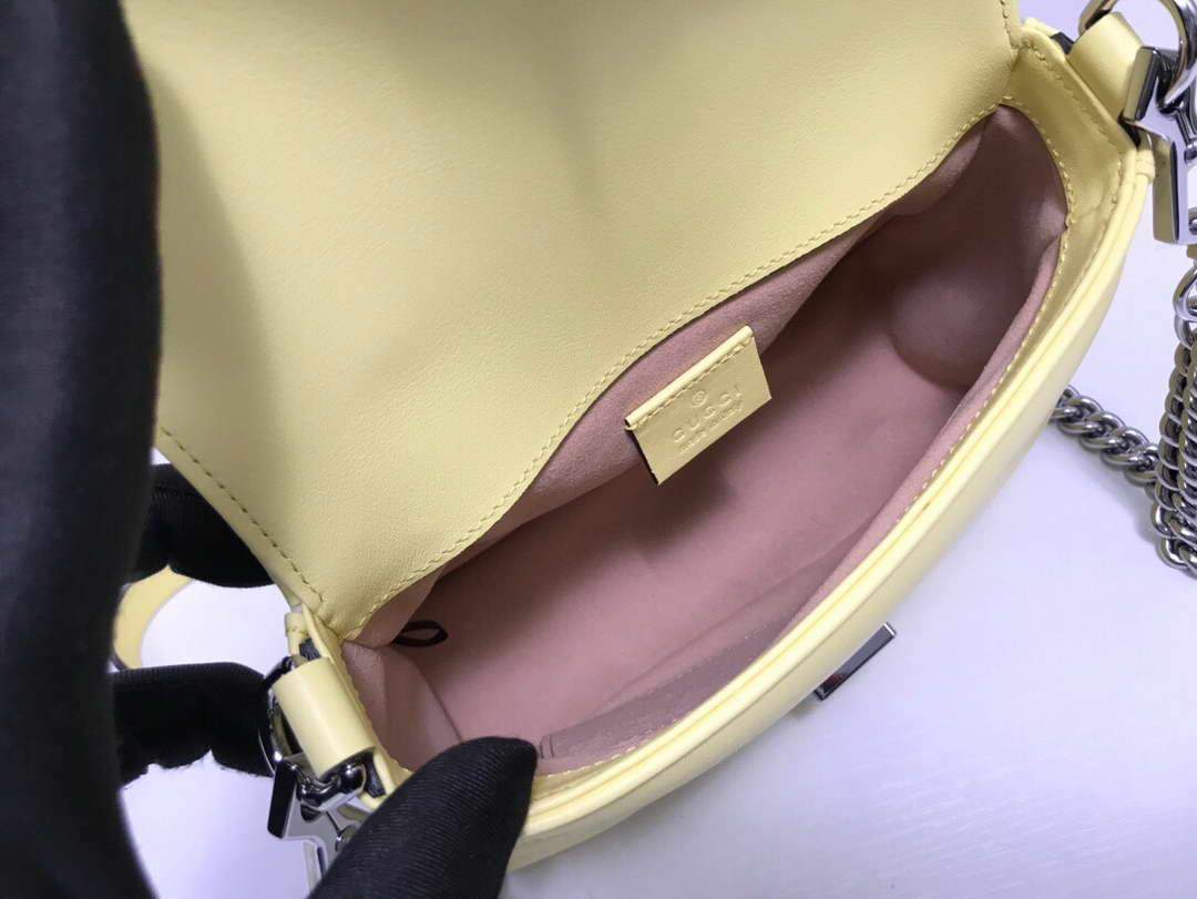 Gucci a€?47260 GG Marmont Mini Top Handle Bag Yellow - luxibagsmall
