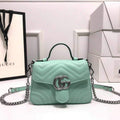 Gucci a€?47260 GG Marmont Mini Top Handle Bag Green - luxibagsmall