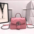 Gucci a€?47260 GG Marmont Mini Top Handle Bag Pink - luxibagsmall