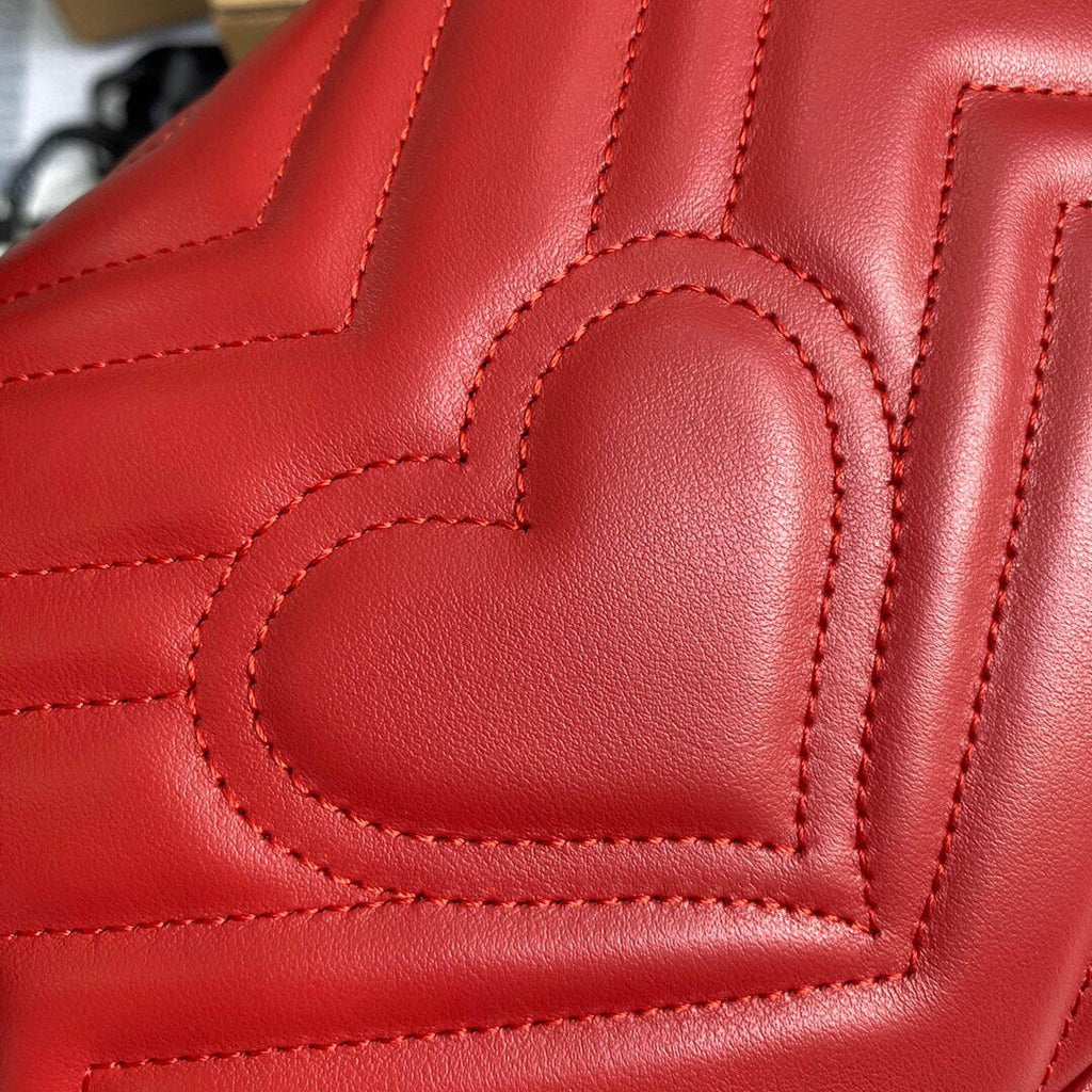 Gucci a€?47260 GG Marmont Mini Top Handle Bag Red - luxibagsmall